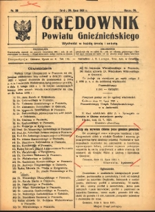 Orędownik Powiatu Gnieźnieńskiego: wychodzi w każdą środę i sobotę 1921.07.20 R.70 Nr58
