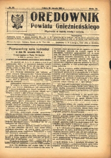 Orędownik Powiatu Gnieźnieńskiego: wychodzi w każdą środę i sobotę 1921.08.13 R.70 Nr65