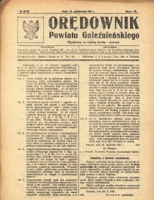 Orędownik Powiatu Gnieźnieńskiego: wychodzi w każdą środę i sobotę 1921.10.12 R.70 Nr81-82