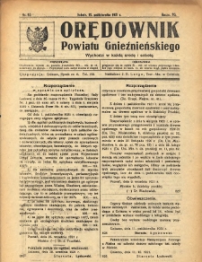 Orędownik Powiatu Gnieźnieńskiego: wychodzi w każdą środę i sobotę 1921.10.15 R.70 Nr83