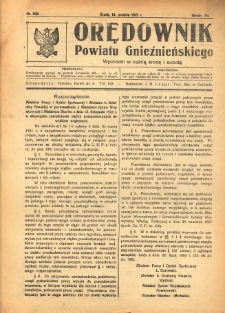 Orędownik Powiatu Gnieźnieńskiego: wychodzi w każdą środę i sobotę 1921.12.14 R.70 Nr100