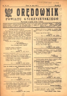 Orędownik Powiatu Gnieźnieńskiego: wychodzi w każdą środę i sobotę 1922.07.26 R.71 Nr57-58