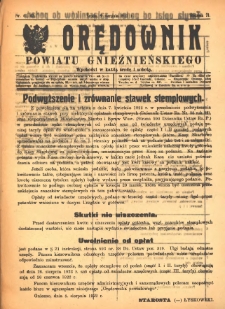 Orędownik Powiatu Gnieźnieńskiego: wychodzi w każdą środę i sobotę 1922.08.09 R.71 Nr61-62