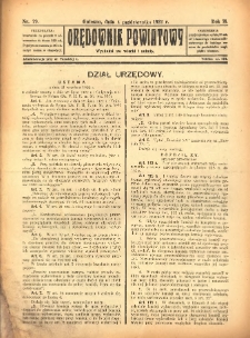 Orędownik Powiatowy: wychodzi we wtorki i soboty 1922.10.04 R.71 Nr79