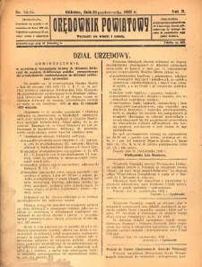Orędownik Powiatowy: wychodzi we wtorki i soboty 1922.10.28 R.71 Nr84-85