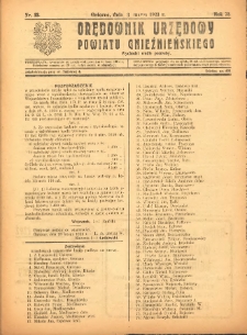 Orędownik Urzędowy Powiatu Gnieźnieńskiego: wychodzi wedle potrzeby 1923.03.03 R.72 Nr13