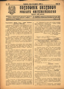 Orędownik Urzędowy Powiatu Gnieźnieńskiego: wychodzi wedle potrzeby 1923.03.24 R.72 Nr18