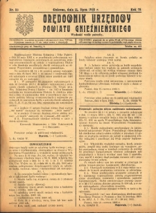 Orędownik Urzędowy Powiatu Gnieźnieńskiego: wychodzi wedle potrzeby 1923.07.11 R.72 Nr38