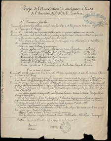 Projet de l'Association des anciennes El&egrave;ves de l'Institut de l'H&ocirc;tel Lambert