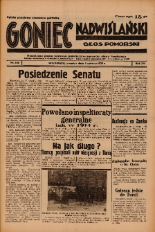 Goniec Nadwiślański: Głos Pomorski: Niezależne pismo poranne, poświęcone sprawom stanu średniego 1939.06.01 R.15 Nr125