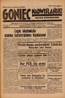 Goniec Nadwiślański: Głos Pomorski: Niezależne pismo poranne, poświęcone sprawom stanu średniego 1939.06.05 R.15 Nr128