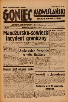 Goniec Nadwiślański: Głos Pomorski: Niezależne pismo poranne, poświęcone sprawom stanu średniego 1939.06.06 R.15 Nr129