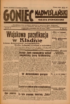 Goniec Nadwiślański: Głos Pomorski: Niezależne pismo poranne, poświęcone sprawom stanu średniego 1939.06.12 R.15 Nr133