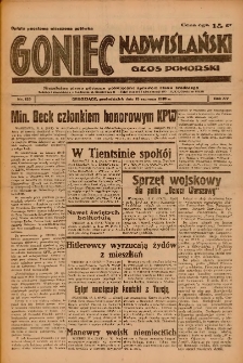 Goniec Nadwiślański: Głos Pomorski: Niezależne pismo poranne, poświęcone sprawom stanu średniego 1939.06.19 R.15 Nr139
