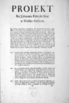 Proiekt na załozenie fabryki skor w Wielko-Polszcze