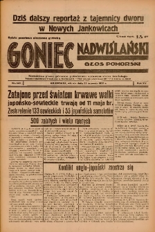 Goniec Nadwiślański: Głos Pomorski: Niezależne pismo poranne, poświęcone sprawom stanu średniego 1939.06.27 R.15 Nr146