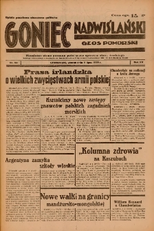 Goniec Nadwiślański: Głos Pomorski: Niezależne pismo poranne, poświęcone sprawom stanu średniego 1939.07.04 R.15 Nr151