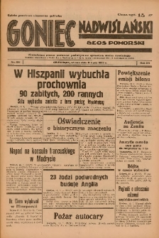 Goniec Nadwiślański: Głos Pomorski: Niezależne pismo poranne, poświęcone sprawom stanu średniego 1939.07.11 R.15 Nr157