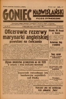 Goniec Nadwiślański: Głos Pomorski: Niezależne pismo poranne, poświęcone sprawom stanu średniego 1939.07.14 R.15 Nr159