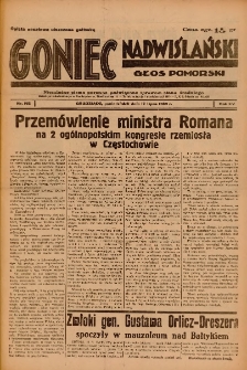 Goniec Nadwiślański: Głos Pomorski: Niezależne pismo poranne, poświęcone sprawom stanu średniego 1939.07.17 R.15 Nr162