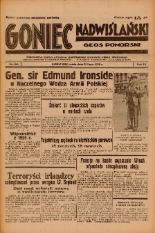 Goniec Nadwiślański: Głos Pomorski: Niezależne pismo poranne, poświęcone sprawom stanu średniego 1939.07.19 R.15 Nr164