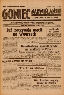 Goniec Nadwiślański: Głos Pomorski: Niezależne pismo poranne, poświęcone sprawom stanu średniego 1939.07.20 R.15 Nr165