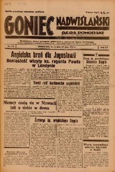 Goniec Nadwiślański: Głos Pomorski: Niezależne pismo poranne, poświęcone sprawom stanu średniego 1939.07.26 R.15 Nr170