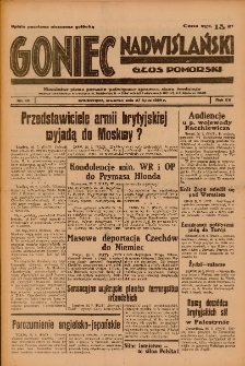 Goniec Nadwiślański: Głos Pomorski: Niezależne pismo poranne, poświęcone sprawom stanu średniego 1939.07.27 R.15 Nr171