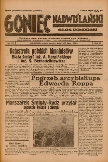 Goniec Nadwiślański: Głos Pomorski: Niezależne pismo poranne, poświęcone sprawom stanu średniego 1939.07.29-30 R.15 Nr173