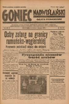 Goniec Nadwiślański: Głos Pomorski: Niezależne pismo poranne, poświęcone sprawom stanu średniego 1939.08.02 R.15 Nr176