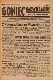 Goniec Nadwiślański: Głos Pomorski: Niezależne pismo poranne, poświęcone sprawom stanu średniego 1939.08.05-06 R.15 Nr179