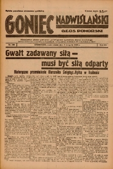 Goniec Nadwiślański: Głos Pomorski: Niezależne pismo poranne, poświęcone sprawom stanu średniego 1939.08.07 R.15 Nr180