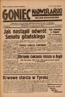 Goniec Nadwiślański: Głos Pomorski: Niezależne pismo poranne, poświęcone sprawom stanu średniego 1939.08.09 R.15 Nr182
