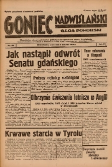 Goniec Nadwiślański: Głos Pomorski: Niezależne pismo poranne, poświęcone sprawom stanu średniego 1939.08.09 R.15 Nr182