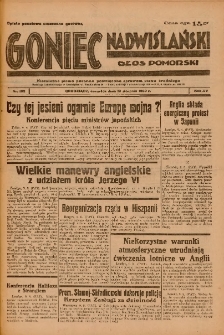 Goniec Nadwiślański: Głos Pomorski: Niezależne pismo poranne, poświęcone sprawom stanu średniego 1939.08.10 R.15 Nr183