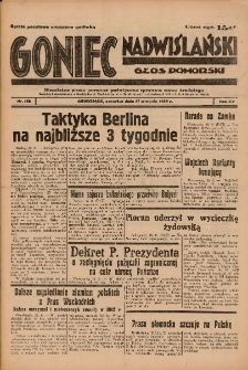 Goniec Nadwiślański: Głos Pomorski: Niezależne pismo poranne, poświęcone sprawom stanu średniego 1939.08.17 R.15 Nr188