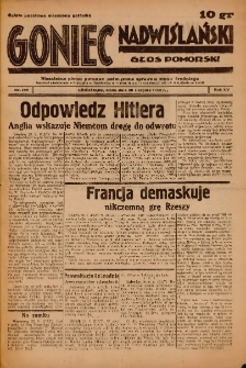 Goniec Nadwiślański: Głos Pomorski: Niezależne pismo poranne, poświęcone sprawom stanu średniego 1939.08.30 R.15 Nr199