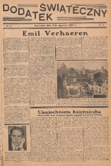 Dodatek Świąteczny: tygodniowy dodatek do Gońca Nadwiślańskiego 1937.01.17 Nr3
