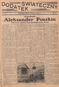 Dodatek Świąteczny: tygodniowy dodatek do Gońca Nadwiślańskiego 1937.01.31 Nr5