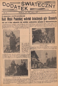 Dodatek Świąteczny: tygodniowy dodatek do Gońca Nadwiślańskiego 1937.03.21 Nr12