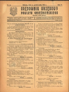 Orędownik Urzędowy Powiatu Gnieźnieńskiego: wychodzi wedle potrzeby 1923.10.13 R.72 Nr54