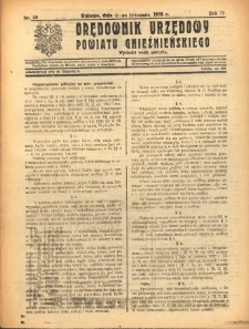 Orędownik Urzędowy Powiatu Gnieźnieńskiego: wychodzi wedle potrzeby 1923.11.03 R.72 Nr58