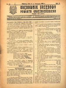 Orędownik Urzędowy Powiatu Gnieźnieńskiego: wychodzi wedle potrzeby 1923.11.23 R.72 Nr61
