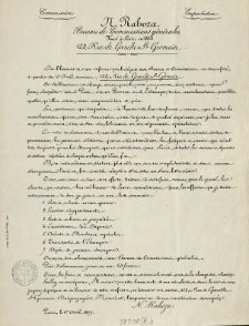 [Zawiadomienie Inc.:] " I'ai l'honneur de vous informer que ..."