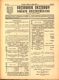 Orędownik Urzędowy Powiatu Gnieźnieńskiego: wychodzi 2 razy na tydzień 1924.05.28 R.73 Nr26