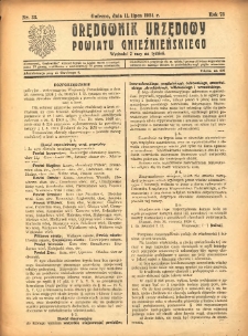 Orędownik Urzędowy Powiatu Gnieźnieńskiego: wychodzi 2 razy na tydzień 1924.07.11 R.73 Nr33