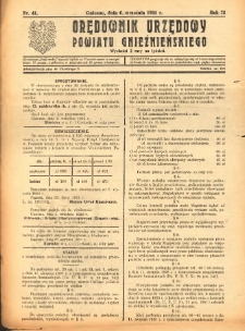 Orędownik Urzędowy Powiatu Gnieźnieńskiego: wychodzi 2 razy na tydzień 1924.09.06 R.73 Nr41