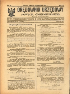 Orędownik Urzędowy Powiatu Gnieźnieńskiego: wychodzi 2 razy na tydzień 1924.10.18 R.73 Nr46