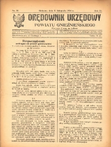 Orędownik Urzędowy Powiatu Gnieźnieńskiego: wychodzi 2 razy na tydzień 1924.11.08 R.73 Nr50