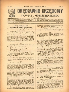 Orędownik Urzędowy Powiatu Gnieźnieńskiego: wychodzi 2 razy na tydzień 1924.11.08 R.73 Nr50